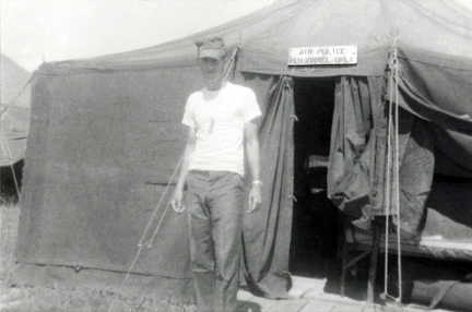 1. Da Nang AB: A2C Maxie Pierce, front of 35th APS tent, 1965.