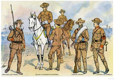 Spanish American War posters: New uniforms to U.S. troops at outset of war.