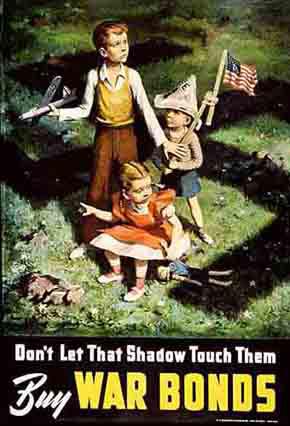 WWII Posters: Don't Let That (Nazi) Shadow Touch Them! Buy War Bonds!