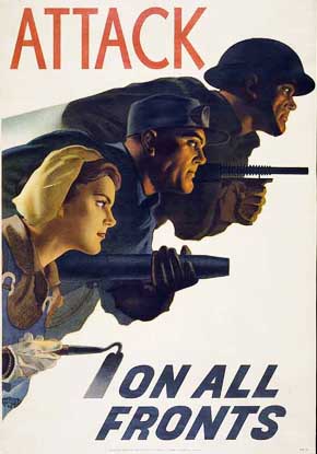 WWII Poster: ATTACK on All Fronts
