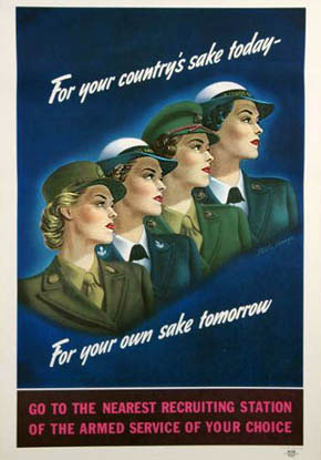 WWII Posters: For Your Country's sake today - For Your sake Tomorrow! Go to the nearest recruiting station of the Armed Service of Your Choice.