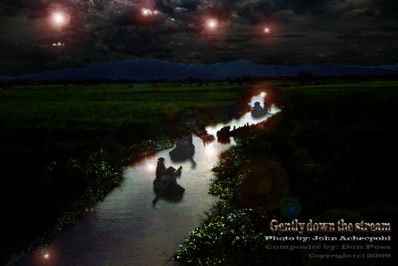 Gently Down the Stream: Photo by John Achecpohl. Composite by Don Poss. &copy; Copyright 2009