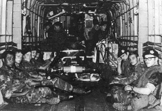 USAF 56th SPS aboard C-130 for Mayaguez Rescue Attempt, prior to crash which killed all aboard.