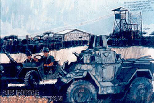1. USAF: Air Force Art Collection. Tower, Bunker, Jeep, APC.