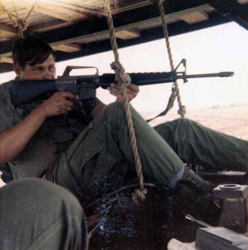 18. Biên Hòa Air Base: A1C David Worthen, SPS Tower duty with M16. 1972-1973. Photo by: David Worthen, BH, 3rd SPS; KRT, 388th SPS. 1969-70; 1972-73.