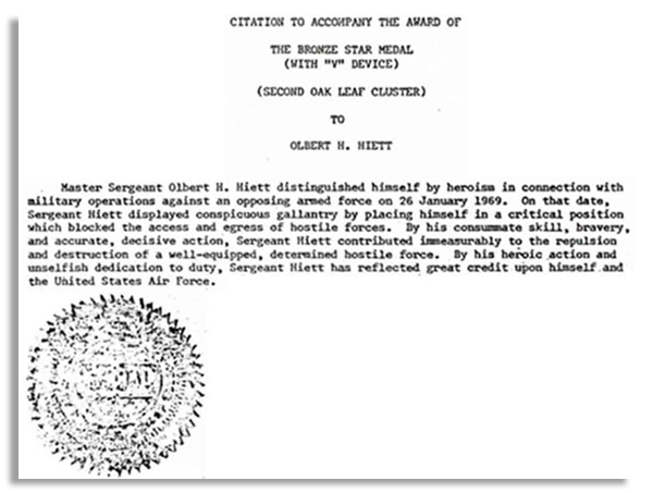 Hiett, Olbert H., MSgt., Tan Son Nhut: 26 Jan 1969