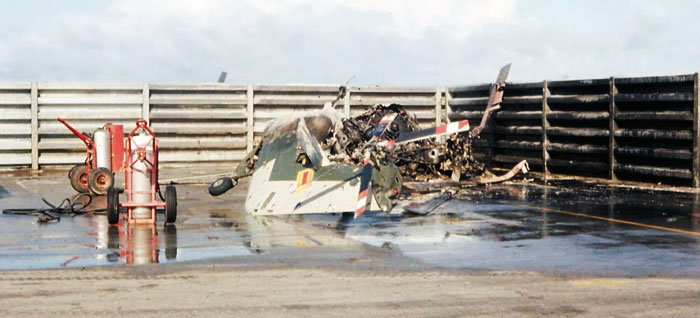 Bien Thuy Air Base flight line revetment. VNAF CH-34 Sikorsky destroyed. MSgt Summerfield: 30