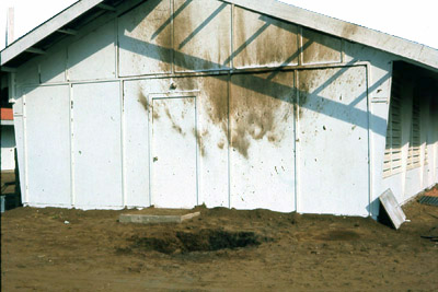 Bien Thuy Air Base, rocket damage. MSgt Summerfield, 1968: 37
