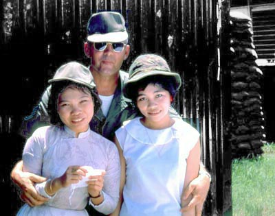 Bien Thuy Air Base, 1st Sgt Ebling and house-girls. MSgt Summerfield: 10