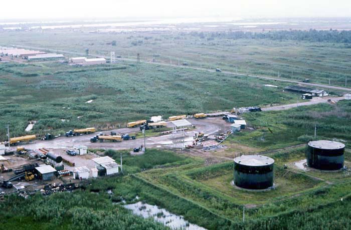 Bien Thuy Air Base, POL tanks and POL canopy pumps that burnt in TET 1968. MSgt Summerfield, 1968: 18