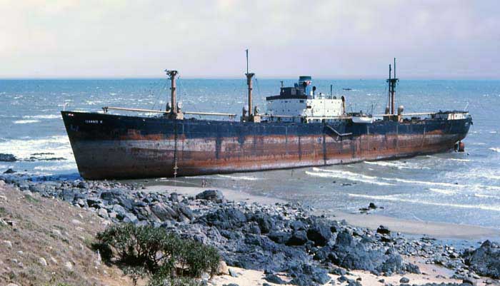 Bien Thuy, beautiful day at the beach. Grounded Freighter. MSgt Summerfield 1969: 15