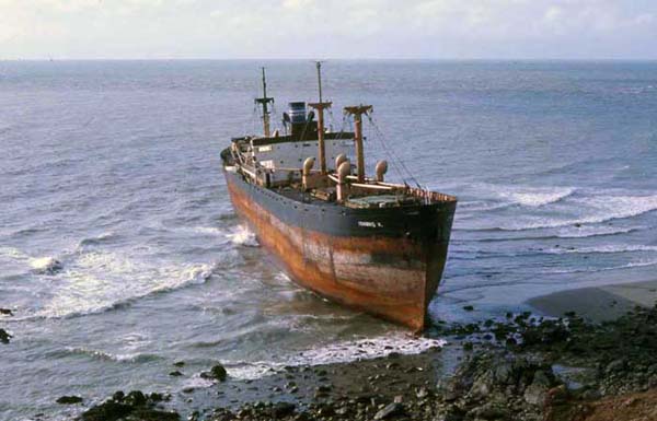 Bien Thuy, beautiful day at the beach. Grounded Freighter. MSgt Summerfield 1969: 16