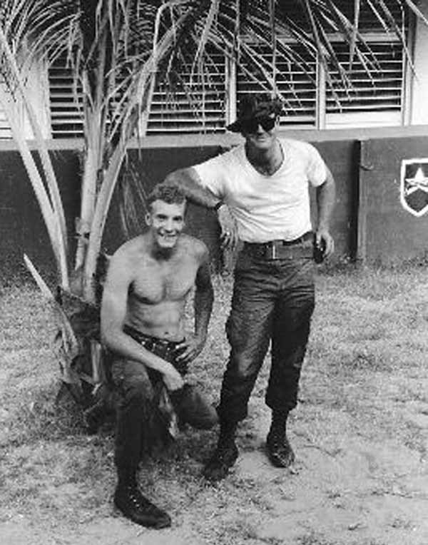 36) Hutch and airman in the Compound Area.