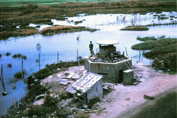 031: Bình Thủy AB, perimeter bunker overlooking marsh. Photo by: Dr. Mel Hecker, 1968