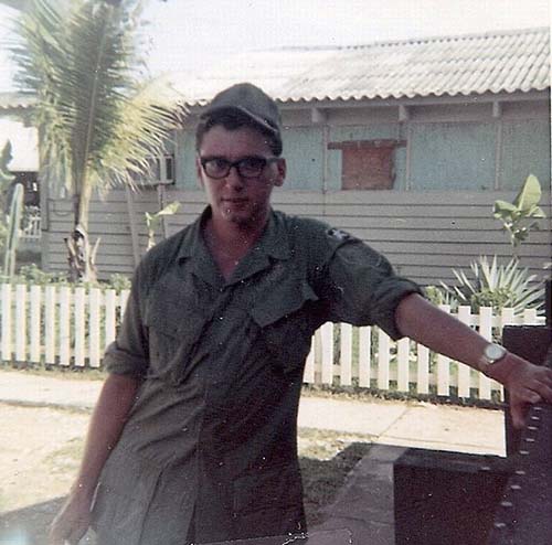 6. BT Air Base: Brother outside of Hooch 1310 (?). Photo by Jaime Lleras. 1970.
