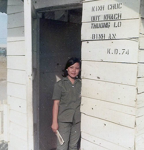 18. BT Air Base: Cutest QC on post! [Note QC Patch on blouse pocket.]Photo by Jaime Lleras. 1970.