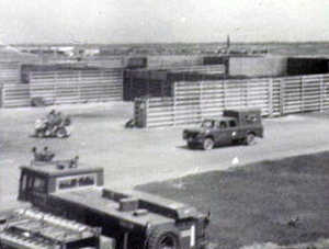 View of an VNAF Crash-Fire truck from the second floor of the fire station.