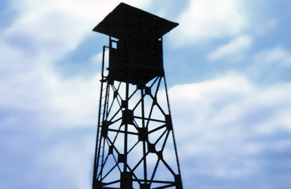 1. Bình Thủy Air Base: Perimeter Tower. Note the SP's boots hanging out of the tower at the ladder. 1968. Photo by: Dr. Mel Hecker, LM 72, DN, 366th SPS; DET CB; DH, 1/620th TCS; BT, 632nd SPS. 1967-1969.