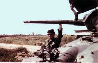 Duke, on a tank - 1