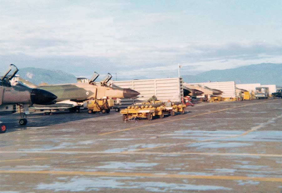 Cam Ranh Bah Air Base: F-4  Phantom flight line.