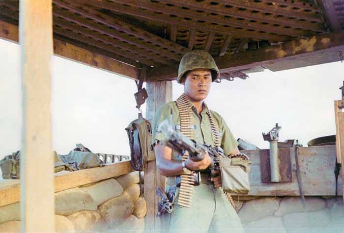 22. Cam Ranh Bay AB, Tower, with M60. 1968. Photo by: John Bladera, CRB, 12th SPS; HTI, DET-1/619th, SPS (TCS); NT, 14th SPS; DN, 366th SPS. 1968-1969; 1970.