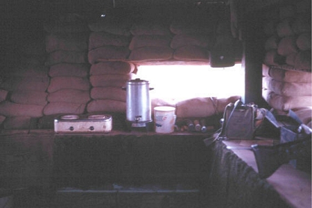 8. Đông Hà Air Field: Bunker with essentials: hotplate, coffee maker; M60.