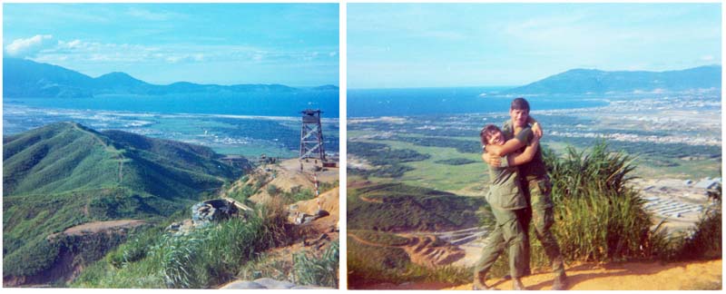 18. Đà Nẵng AB (photo right, center): Photos on top of Freedom Hill 327. I was sent up there in the middle of 1971. I had been calling in numerous rocket attacks coming out of the valley below, ASP-1. Photo by: Gary R. (Bogie) Bogart, LM 424, DN, 366th SPS, 1970-1971.