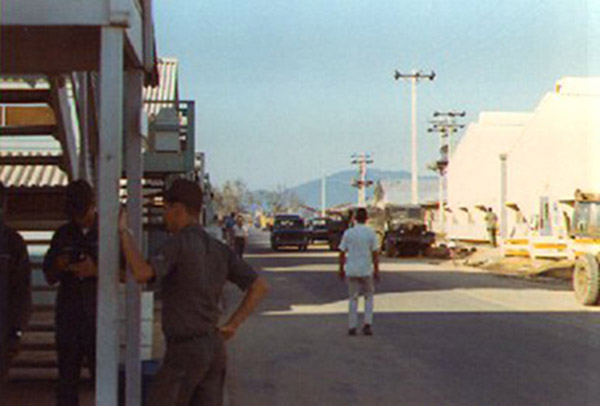 3. Đà Nẵng Air Base: Gunfighter Village, Camp Road (East). Photo by Alan Ellison, 1968.