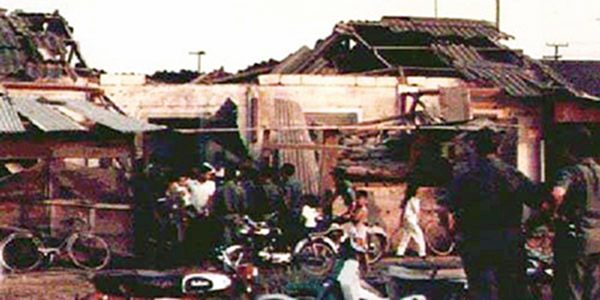 11. Đà Nẵng Air Base: ARVN Housing rocket damage.