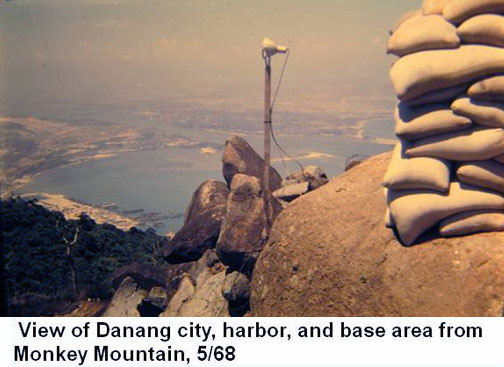 Đà Nẵng Air Base, SVN: USAF, Monkey Mountain, with view of Đà Nẵng City and harbor. May 1968. © 2011 by Bradford K. Deal.