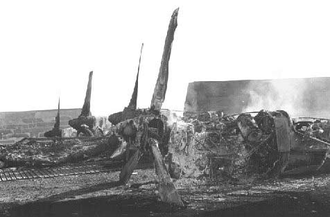 Da Nang Air Base: C-130 aircraft parked in revetments S/E revetments of parking ramp, were destroyed in Sapper Attack, 1 July 1965.