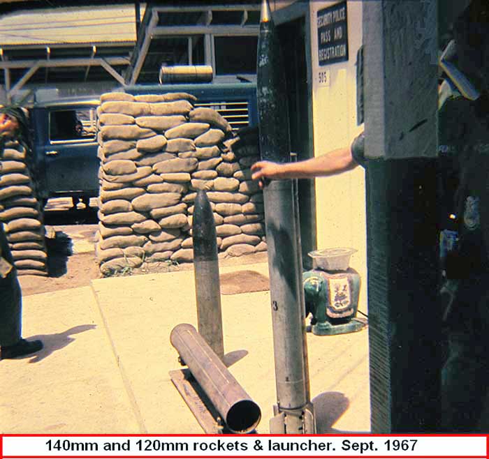 4. Đà Nẵng Air Base: Captured rockets and launchers. Photo by Greg Dunlap. 1968-1969.