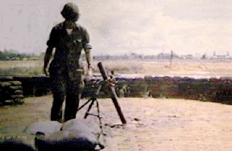[1] Russ Harrell at the 81mm Mortar Pit at the South end Đà Nẵng AB, RVN, 1969.