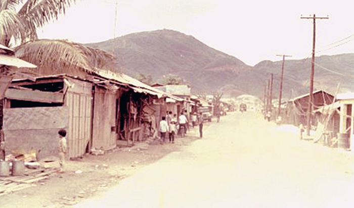 3. Đà Nẵng Air Base: Dog Patch, which was the small Vietnamese Area between what was called Four-Corners and Freedom Hill 327. Photo by Vernon Hodge, 1968.