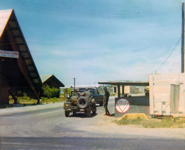 21. Đà Nẵng Air Base: 366th SPS, Main Gate at Đà Nẵng AB. Photo by Konrad F. Kottke, 1971-1972.