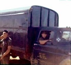 Da Nang Air Base: Ton and Half truck posts Air Police around the base.