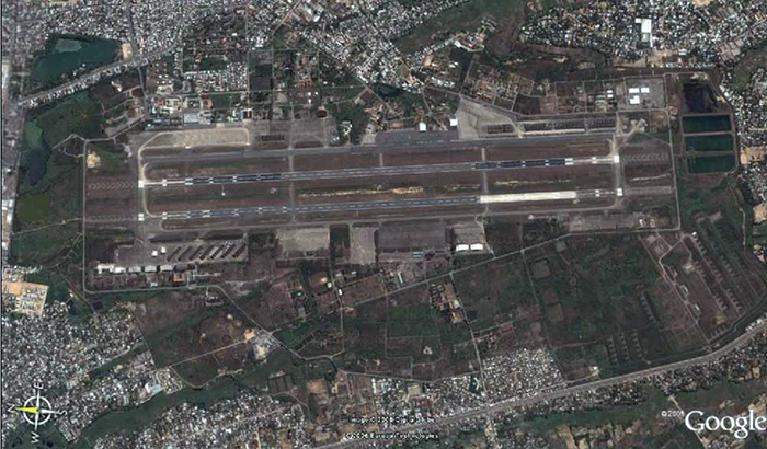 Aerial Map of Đà Nẵng Air Base: 13,934 feet altitude.