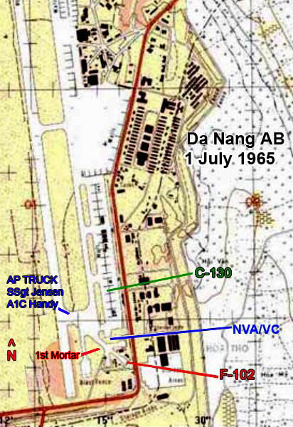 Map SE Da Nang AB, 1 July 1965