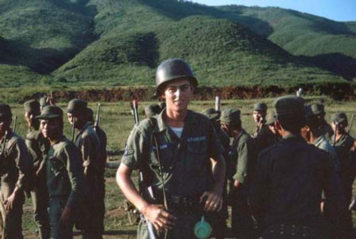 6. Đà Nẵng AB, 366th SPS. Freedom Hill 327, and firing range at the base. ARVNs wondering what the big-guy is up to. Photo by: James Paul Mashburn 1966-1967.