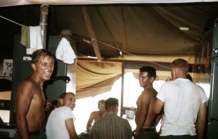 15. Đà Nẵng AB, 366th SPS. Tent Card Game. Photo by: James Paul Mashburn 1966-1967.