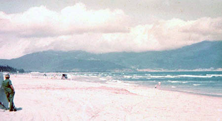 36. China Beach. Monkey Mountain in background.