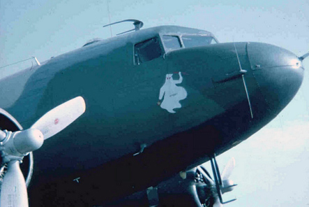 18. Đà Nẵng AB, flight line. C-47 Spooky, starboard and cockpit nose-art.