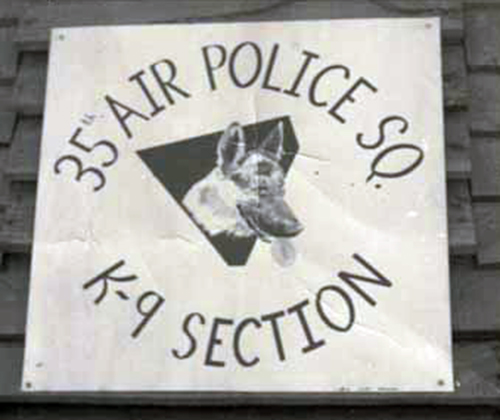 1. Đà Nẵng AB, 366th APS, K-9 Section, Sign. Photo by: Lee Miller, 1965-1966.