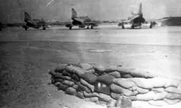 10. Đà Nẵng AB, 366th SPS, K-9: Parking area for F-4 Phantoms, with nearby SP bunker. Photo by: Lee Miller, Nov 1966.