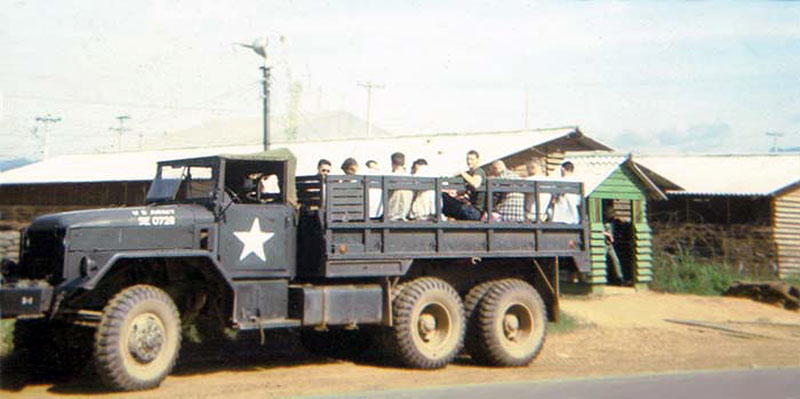 12. Đà Nẵng AB, 366th SPS, K-9: K-9 handlers catch a ride to where-ever. Photo by: Lee Miller, 1965-1966.