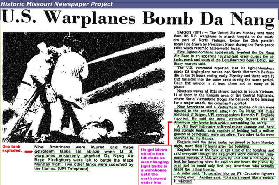 Historic Missouri Newspaper Project: U.S. Warplanes Bomb Đà Nẵng.