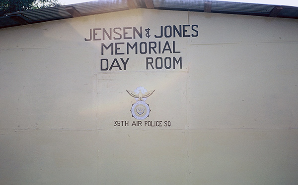 13. Đà Nẵng AB, Tent City: March 1966, an AP Memorial Day Room, in memory of TSgt Terrance Jensen (KIA 1 July 1965) and A2C James Bruce Jones (KIA 25 Jan 1966).