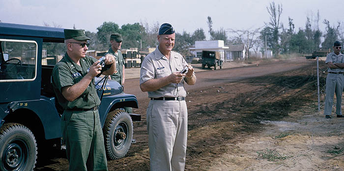 4. Đà Nẵng, K-9 Growl Pad: LTC Arthur G. Phillips Jr. and Captain Owens invited to BBQ. 1965-1966.