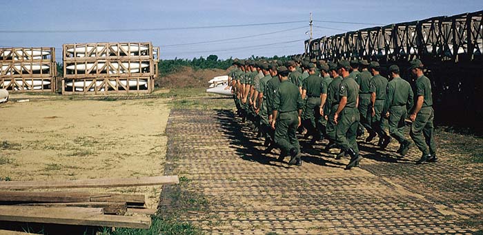 32. Đà Nẵng, K-9 Growl Pad: A sergeant decided to find out if anyone remembered how to march. They actually did! 1965-1966.