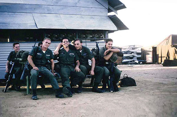 6. Đà Nẵng AB, K-9 Growl Pad: Hurry up and Wait for Guradmount. 1965. Front bench, L/R: Horce L. Miller, Don Poss, Tom Baker.